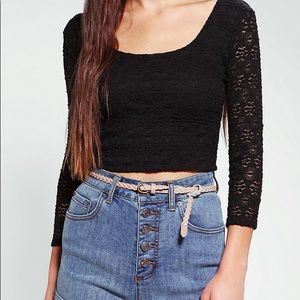 Urban Outfitters Pins And Needles Black Crop Top